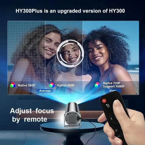 DITONG HY300 Plus HD العارض المحمولة 4K 1280x720P أندرويد LED فيديو المسرح المنزلي سينما الهاتف البسيطة Proyector فيلم HY300 pro