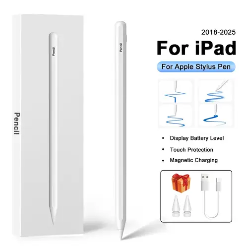 قلم رصاص لأجهزة Apple iPad A16 2025 Pro 12.9 Air 13 11 M3 M4 قلم ستايلس 10th الجيل 10.9 Air 4 5 Mini 6 7 8th 10.2 أقلام تعمل باللمس