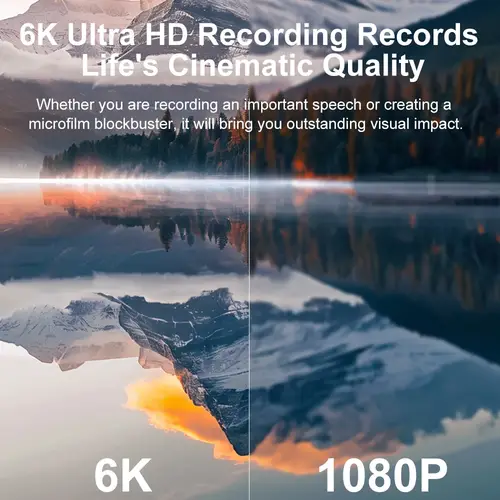 كاميرا Ourlife 6K للتصوير الفوتوغرافي الرقمي 16X تكبير رقمي 64 ميجابكسل مسجل فيديو Vlog عتيق يوتيوب 180 °   كاميرا ويب واي فاي بشاشة قلابة