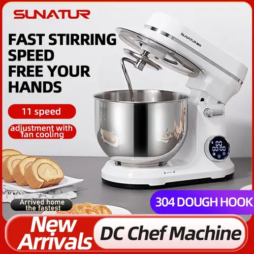 SUNATUR الكواكب الوقوف خلاط 5.5L دلك آلة المعالج كعكة الخبز العجين الأجهزة المنزلية الكهربائية مزيج خلاط 800 واط التلقائي