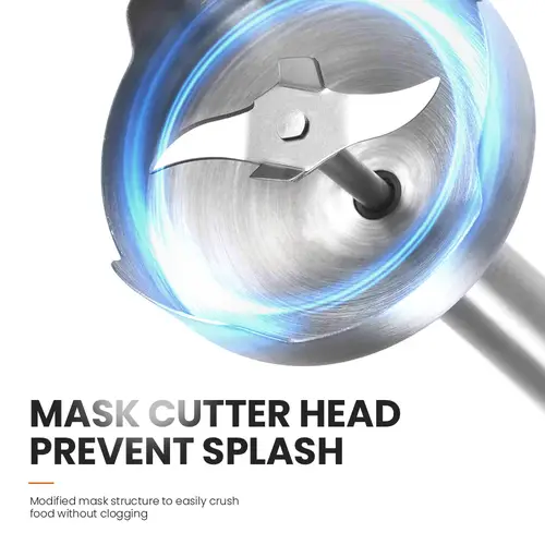 خلاط غمر يدوي MIUI بقوة 1000 وات 4 في 1، خلاط طعام من الفولاذ المقاوم للصدأ، كوب خلط 700 مل، معالج 500 مل، خفق