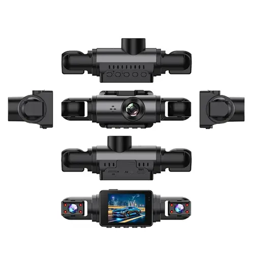 Dashcam سيارة الأمامية والخلفية 1080P 2 بوصة IPS4-قناة تسجيل مسجل فيديو سيارة 4 كاميرات للرؤية الليلية مسجل الصندوق الأسود