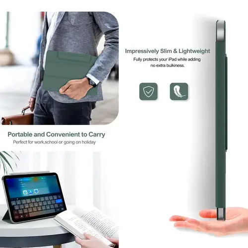 ل 2025 iPad11 A16 10 10.9 2022 Pro 11 12.9 بوصة حافظة مغناطيسية iPad Air4 5 10.9 Mini 6 8.3 بوصة مع غطاء مغناطيسي قابل للفصل