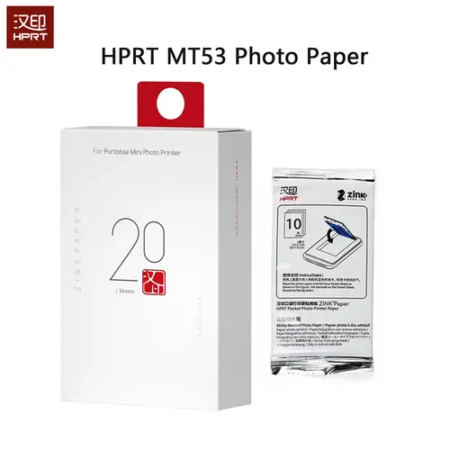 الأصلي HPRT MT53 ورق طباعة الصور ذاتية اللصق ورق طباعة الصور 2x3 بوصة لون ورق طباعة الصور للطابعة المحمولة الصغيرة 10/20/40 قطعة MT53