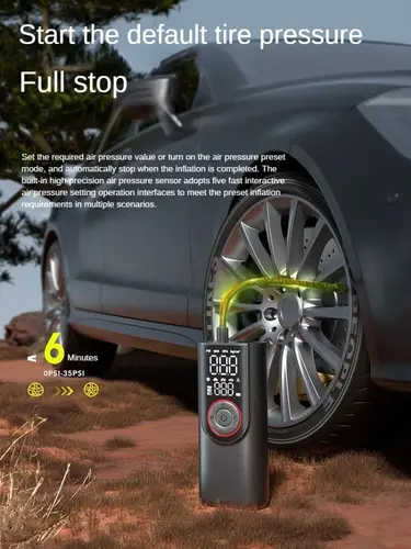 مضخة هواء محمولة للسيارة مزدوجة الطاقة منفاخ كهربائي 150PSI 6000mAh حاقن هواء دراجة سيارة دراجة نارية ضاغط الهواء