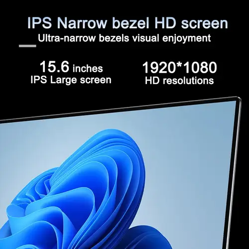 كمبيوتر محمول جديد مقاس 15.6 بوصة يعمل بنظام التشغيل Windows 11 Pro N5095 1920x1080 32GB + 2048 GB لوحة مفاتيح بإضاءة خلفية محمولة للترفيه المكتبي