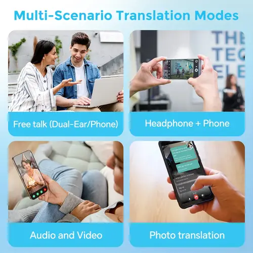 سماعات KOUO 800Pro للترجمة مدى الحياة مجانًا للوجه إلى المكالمات 164 لغة ترجمة سماعة لاسلكية تعمل بالبلوتوث 5.4 سماعات أذن للأعمال