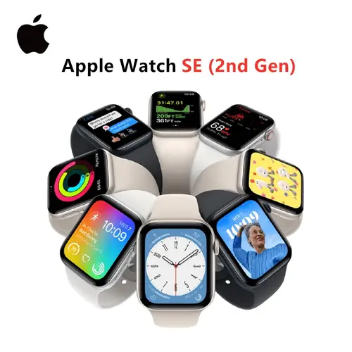 ساعة أبل الجيل الثاني ، علبة ألومنيوم مع سوار رياضي ، ساعة ذكية iOS ، أصلية ، 40 SE 44