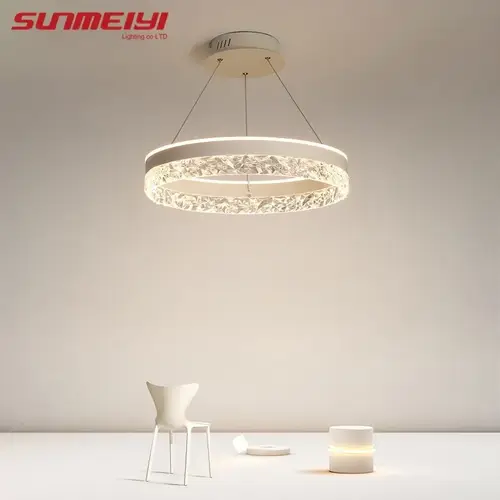 SUNMEIYI أضواء السقف الحديثة الحد الأدنى تصميم قلادة أضواء لوكس حلقة الثريا Led مصباح لغرفة النوم غرفة المعيشة ديكور المنزل