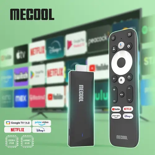 MECOOL MEgo 1 TV Stick Reltek رباعي النواة 8GB Google Android TV Sticks 4K Dolby Netflix TV Box 2025 وحدات تحكم عالية الجودة