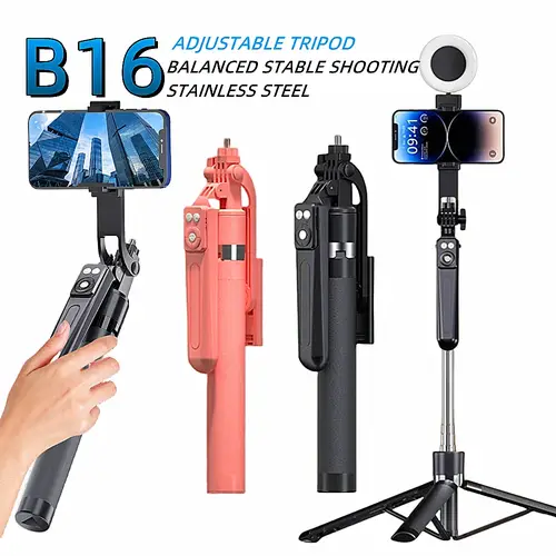لXiaomi Selfie Stick مع بلوتوث لاسلكي LED ملء الضوء ترايبود ممتد مع مصراع التحكم عن بعد للهاتف المحمول Android IOS