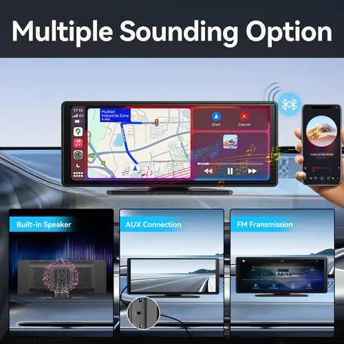 Carplay العالمي المحمول لشاشة السيارة، شاشة Carplay اللاسلكية ستيريو السيارة اللاسلكية مع Carplay Android Auto، شاشة لمس السيارة