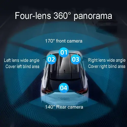 Dashcam سيارة الأمامية والخلفية 1080P 2 بوصة IPS4-قناة تسجيل مسجل فيديو سيارة 4 كاميرات للرؤية الليلية مسجل الصندوق الأسود