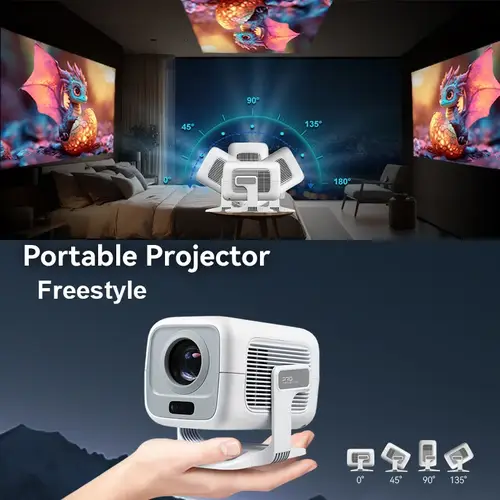 جهاز عرض هواويشي 4K أندرويد أصلي محمول 1080P 600ANSI Auto FocusVideo سينما منزلية خارجية HD led Projetor