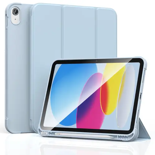 حافظة لجهاز ipad (A16)11th gen 11-in 2025 حافظة حماية ناعمة من البولي يوريثان لجهاز iPad 10th Gen 10.9-in 2022 حافظة ذكية مع حامل قلم