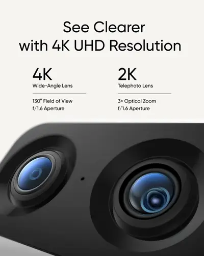 كاميرا eufy Security الداخلية S350 كاميرات مزدوجة 4K 8MP كاميرا مراقبة للأطفال 8 × تكبير 360 °   كاميرا مراقبة PTZ Human/Pet AI Wifi