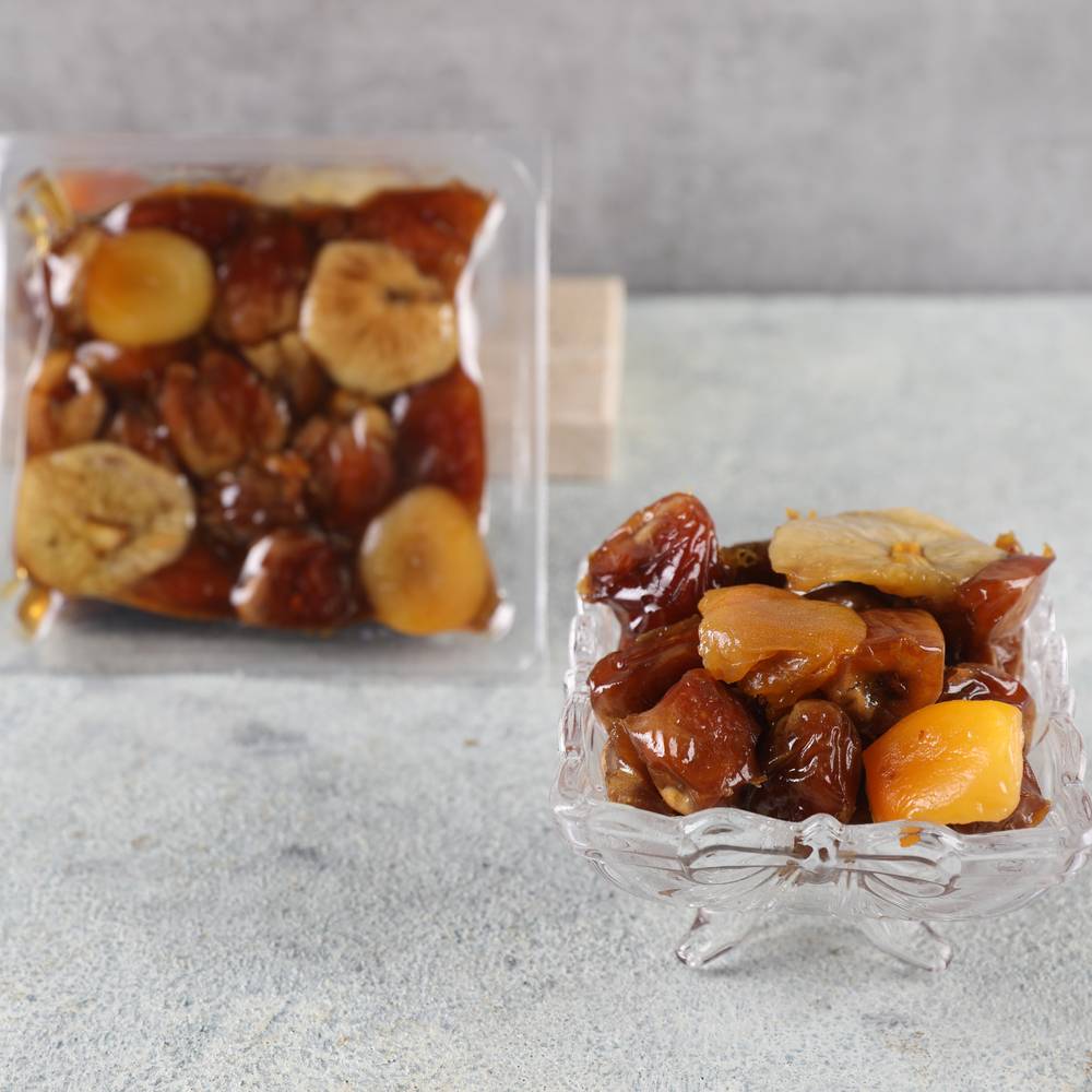 Sukkari dates stuffed with almonds and pressed with figs and apricots