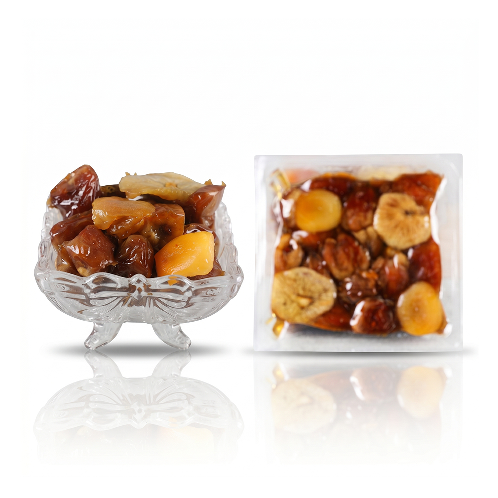 Sukkari dates stuffed with almonds and pressed with figs and apricots