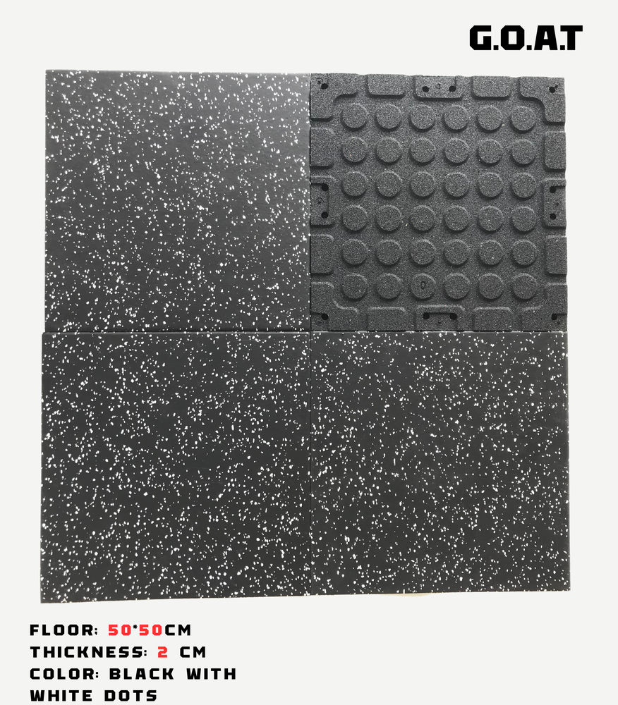 GOAT OLD Rubber Flooring 50*50 20mm black with white dots