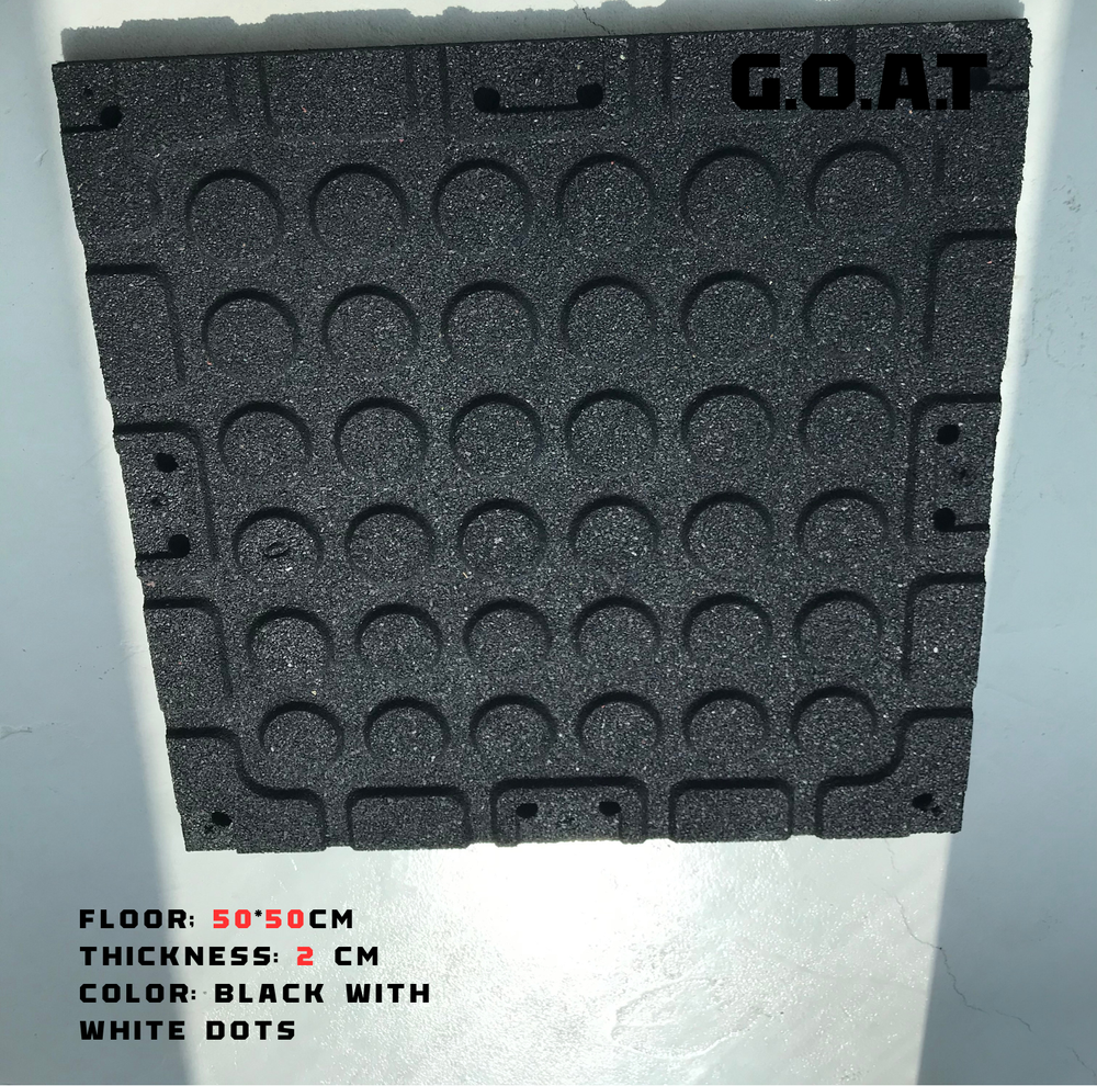 GOAT OLD Rubber Flooring 50*50 20mm black with white dots