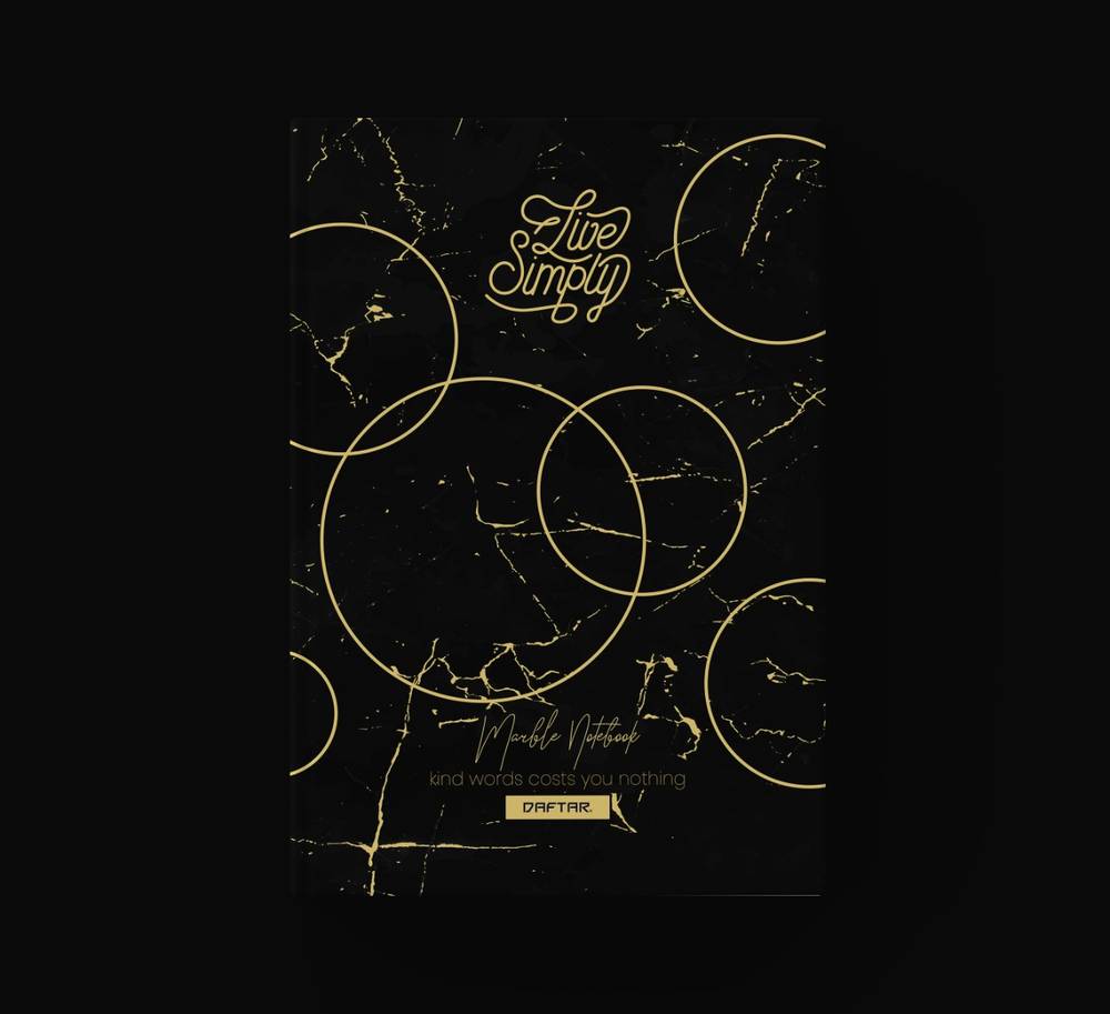 دفتر رخام- ذهبي أسود