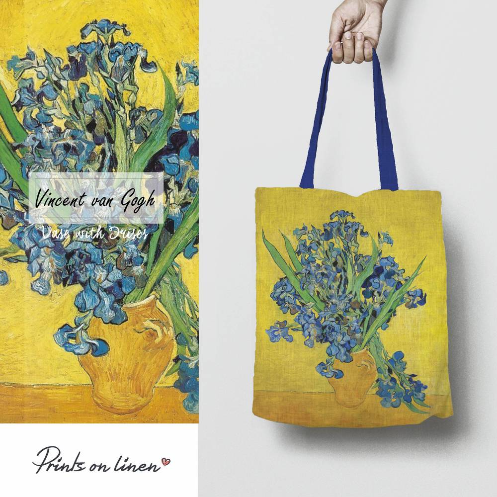 Vase With Irises- Tote Bag