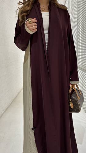 ‏Price:299 SR القماش : كريب عنابي مع كسرات بيج  التفاصيل :قصة دبل كلوش متوفره بجميع الالوان  شامل الطرحه🤍 الغسيل : ننصح بالغسيل الجاف فالمغاسل المختصه وعدم تعريضها لحراره قويه .