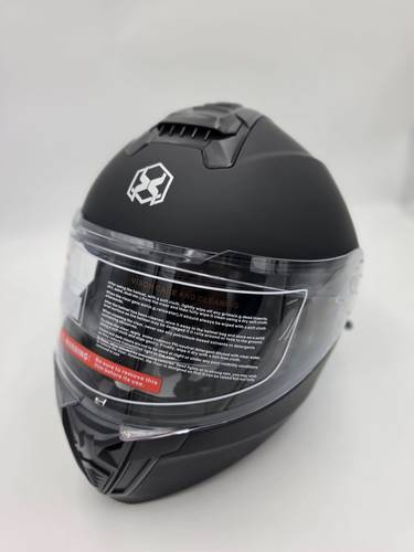 خوذة كاملة اوبن فيس أسود (Flip-up Helmet).