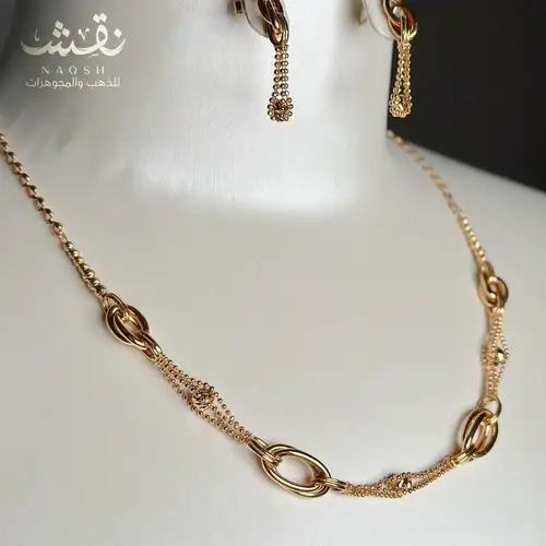  طقم شبكة  ذهب عيار21 حلقات ودوريكا 