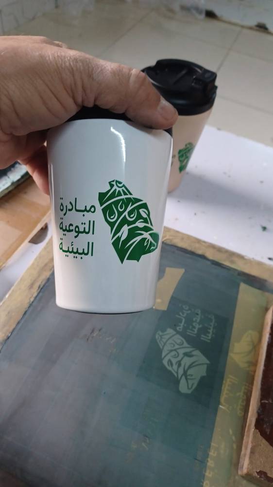 طباعة اكواب ورقية (سلك سكرين) لون واحد 1000 كوب