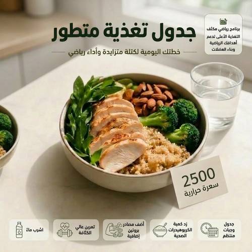 جدول تغذية 2500 سعرة حرارية 