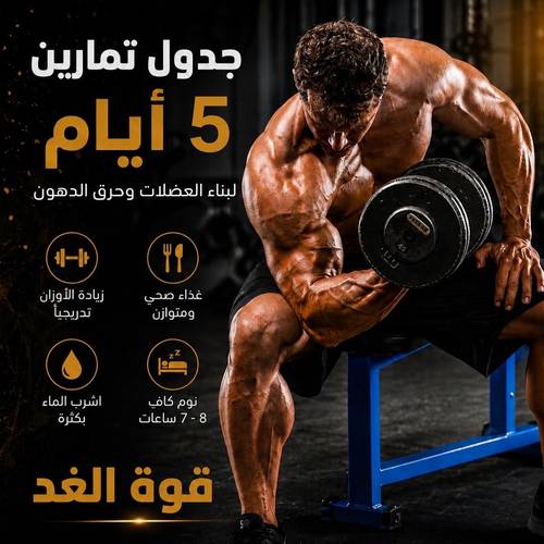 جدول تمارين 5 ايام 