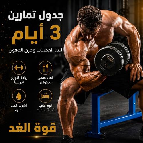 جدول تمارين 3 ايام 