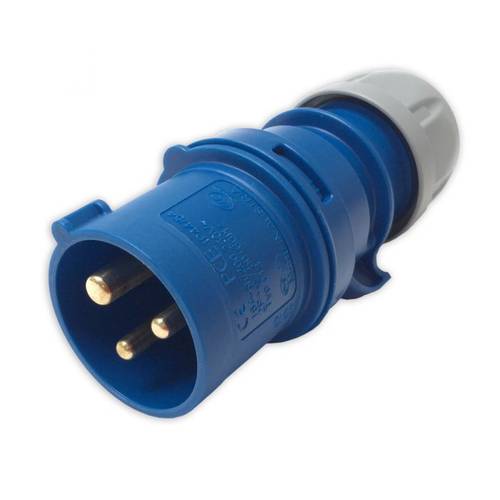 16A, 230V, Cable Mount CEE Plug, 2P+E, Blue, IP44 -  013-6