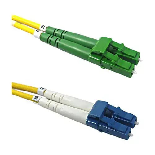 LC APC to LC UPC Singlemode Duplex Fiber Optic Cable – 1m to 100m