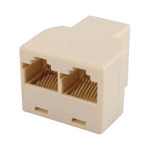 مقسم من واحد الى اثنين انثى RJ45 ابيض اللون