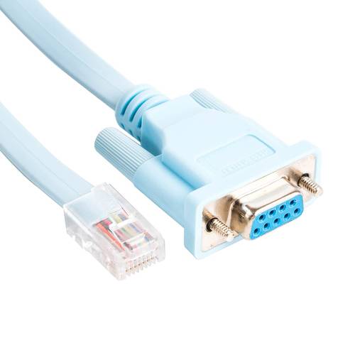 RJ45 to RS232 DB9 9-Pin Serial Port - Female to RJ45 Female Cat5 Ethernet Cable (3m)