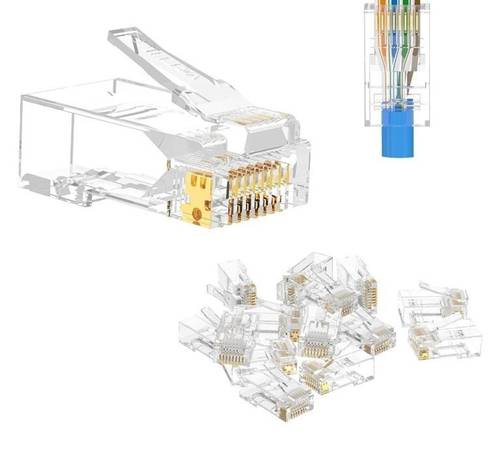 Rj45 pass through connectors