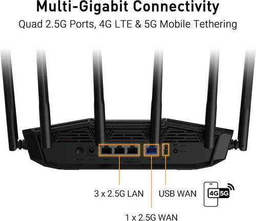 راوتر الألعاب ASUS TUF BE6500 واي فاي 7 مزدوج النطاق