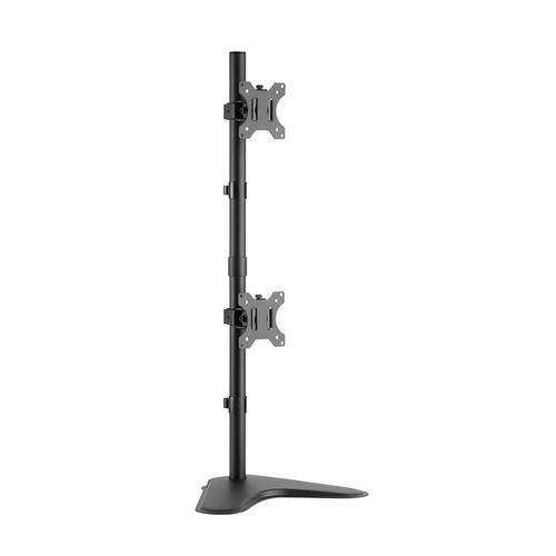 Monitor table stand, for two screens in vertical way, with steel base (13-34 )