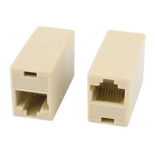 قارنة كابلات إيثرنت بمنفذ  انثى  RJ45 بيضاء اللون