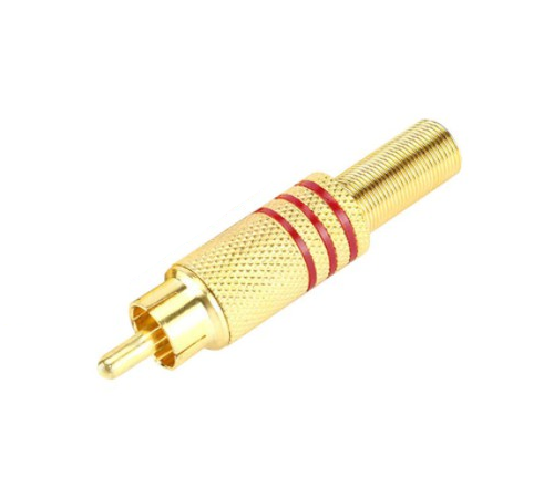 RCA male Jack with Solder Terminals with spring sleeve relief
