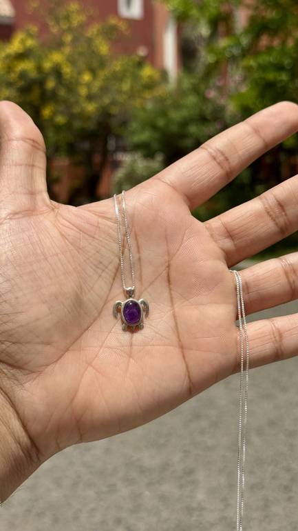 Amethyst Turtle Necklace