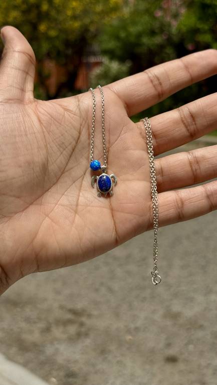Lapis Lazuli Turtle Necklace