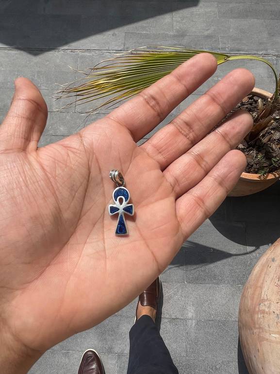Blue key of life Pendant
