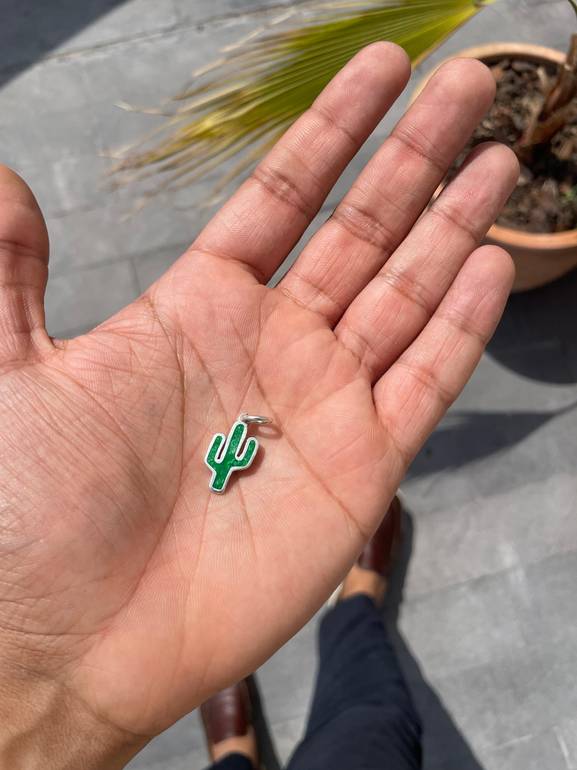 Green Cactus Pendant 