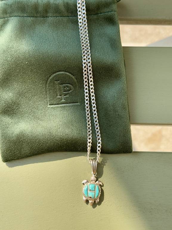 Light Turquoise Turtle Necklace