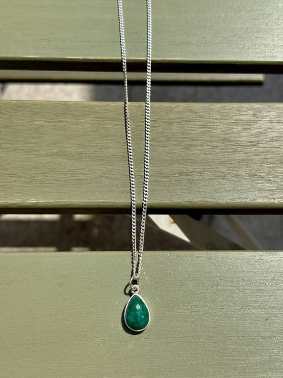 Emerald Tear Necklace