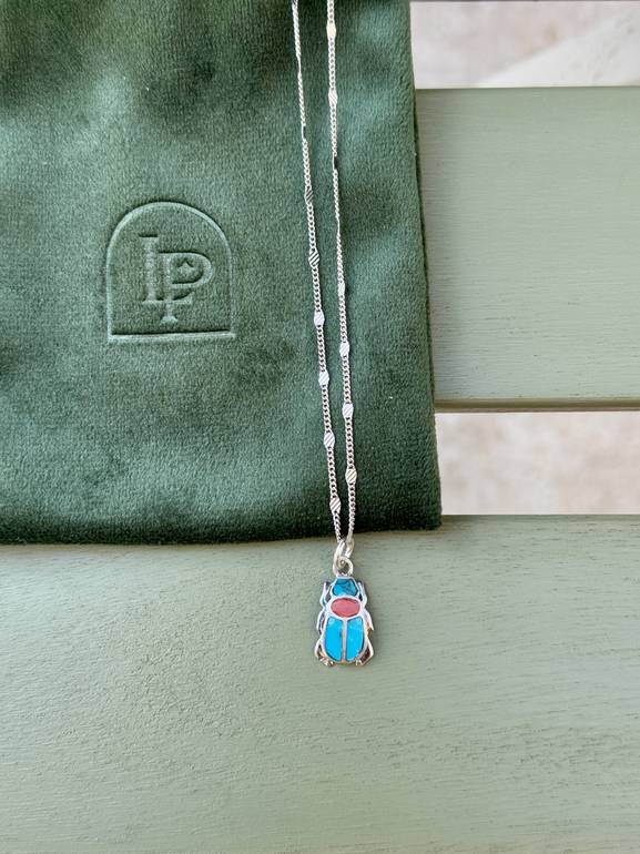 Turquoise & Cor Mother of Beetles Necklace