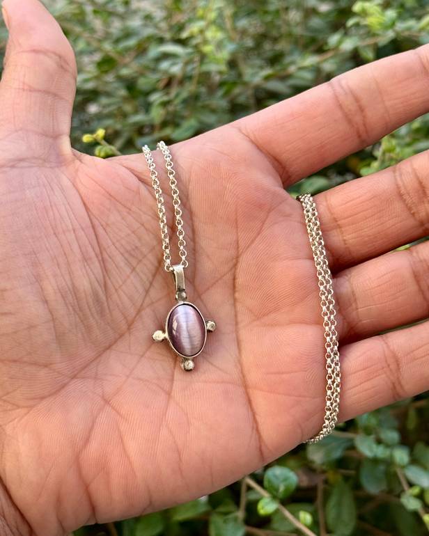 Purple Cat Eye Necklace
